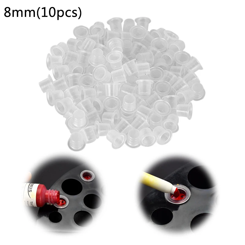 

100Pcs Plastic Tattoo Ink Cup Cap Pigment Clear Holder Container S/M/L