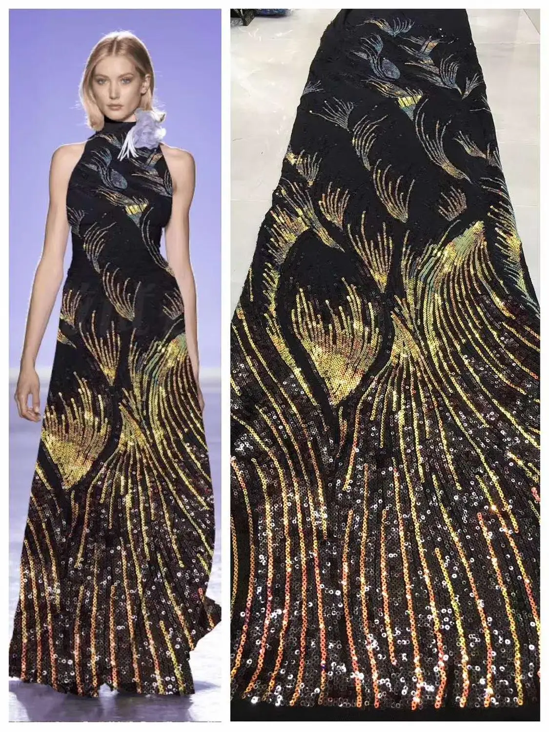 2020 новое платье с блестками ткань вышивкой французская сетка кружево Африка