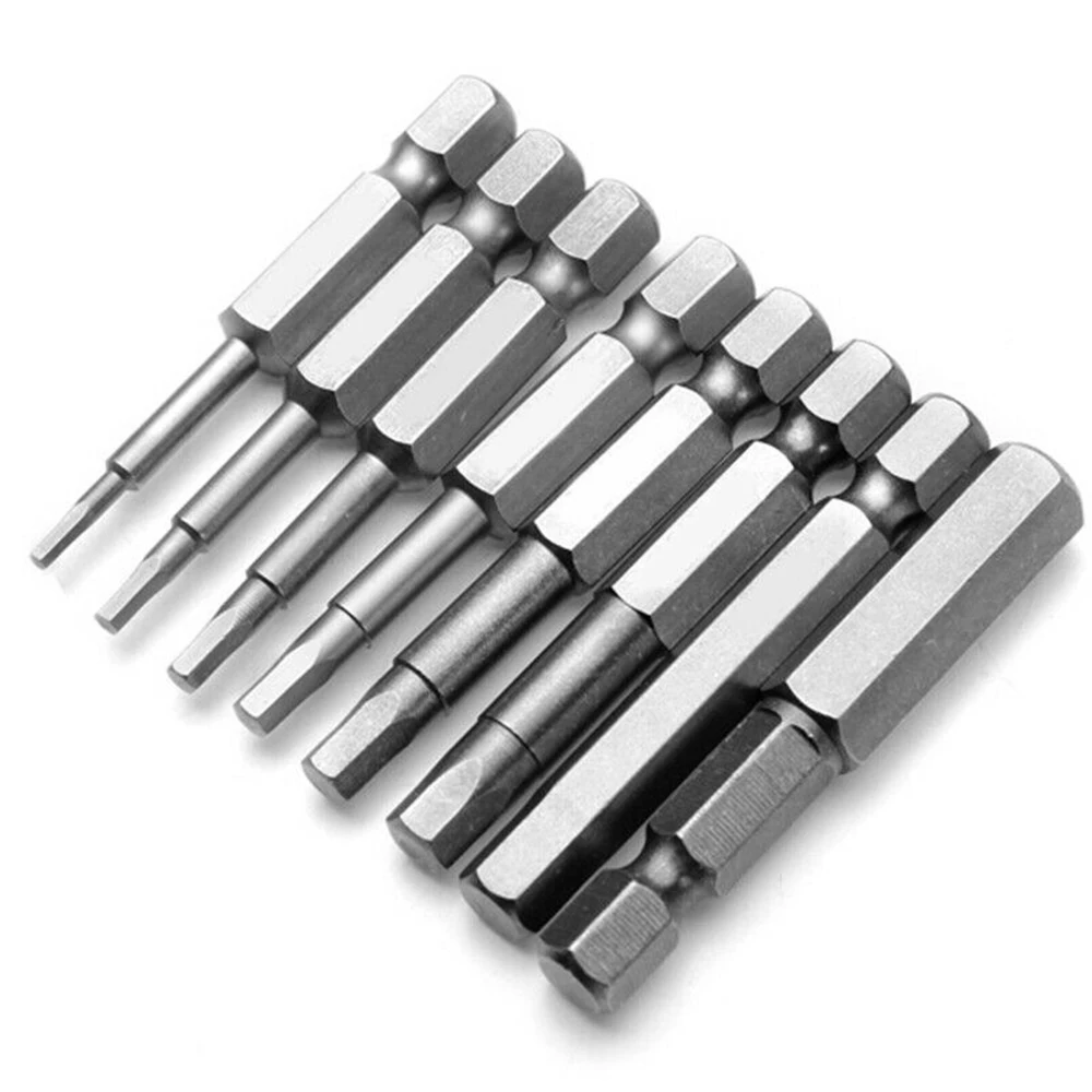 

8Pcs Hex Screwdrivers Bit Set H1.5-H8 50mm 1/4inch Shank Precision Impact Driver Magnetic Head Screw Driver Anti Slip Drill Bit