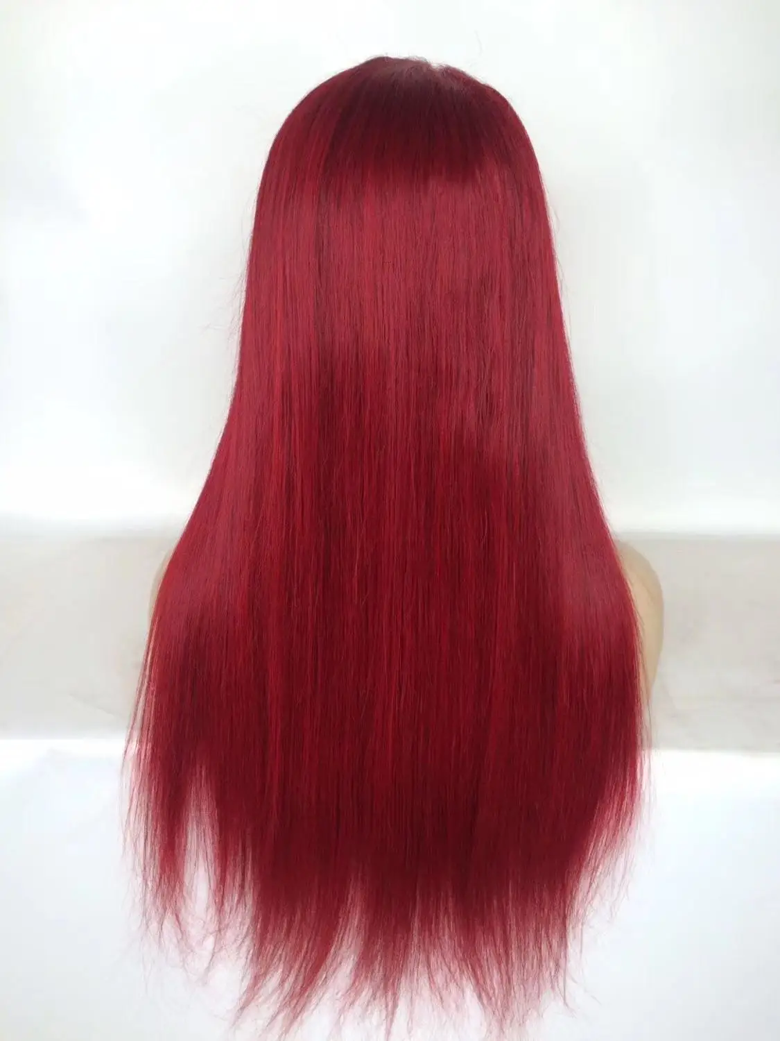 Red Oxeyegirl 13x4 светлые Синтетические волосы на кружеве парики из натуральных волос бразильский розовый/красный/синий/фиолетовый/белый/голубой/темно-синий/613 Синтетические волосы на кружеве парик человеческих волос - Цвет: Red