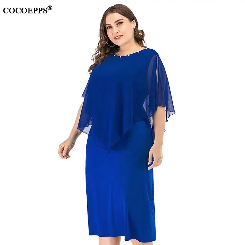 Длинное женское платье COCOEPPS сезона весна-лето 2020 повседневное офисное большого