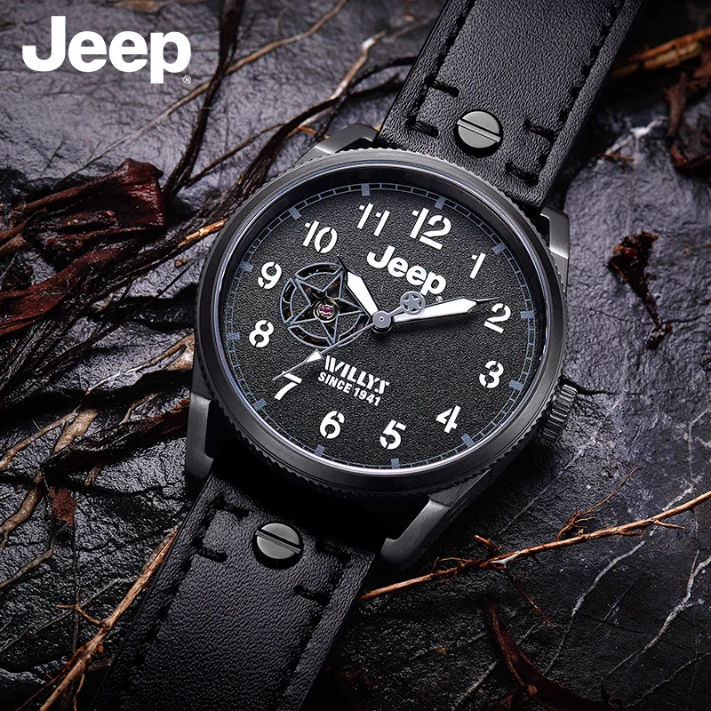 Мужские люминесцентные водонепроницаемые часы Jeep Модные полые автоматические