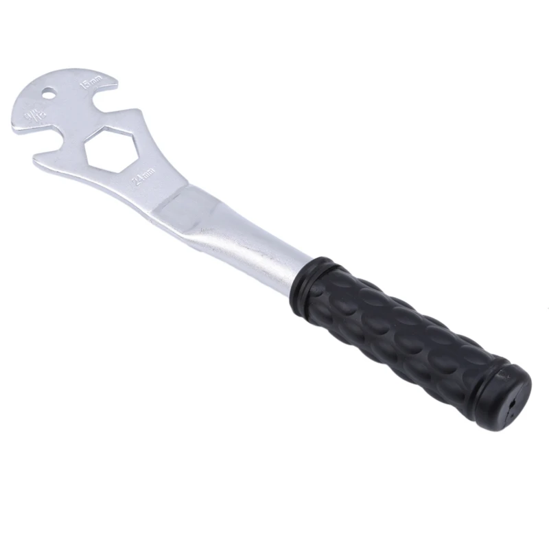 

15 24mm 9/16" Bicycle Pedal Wrench Anti-Skid Long Handle Install Spanner Outdoor Bike Cycling Repair Tool Multitool Accessories