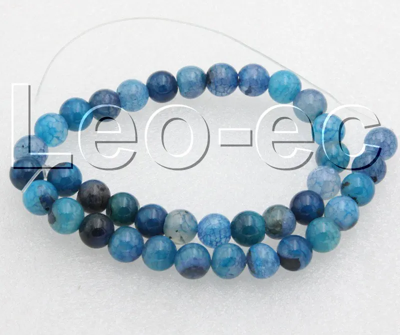 

10mm round blue Crackle Agates Loose Strand For Jewelry Making 15" v1344