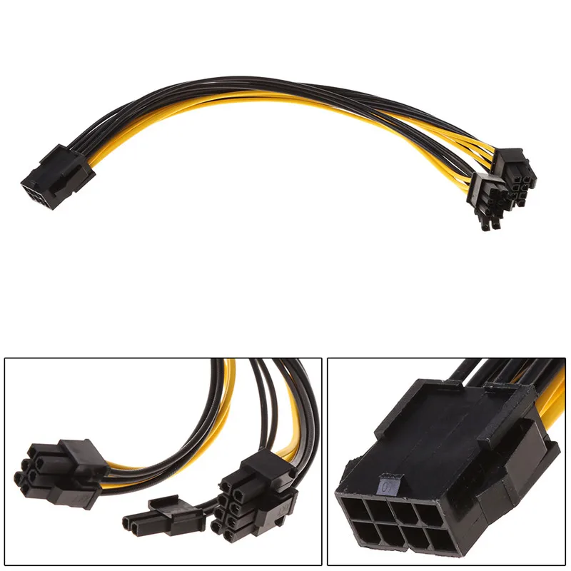 1 шт. PCI E 8 контактный разъем на двойной (6 + 2) штекер видеокарта кабель питания 18AWG