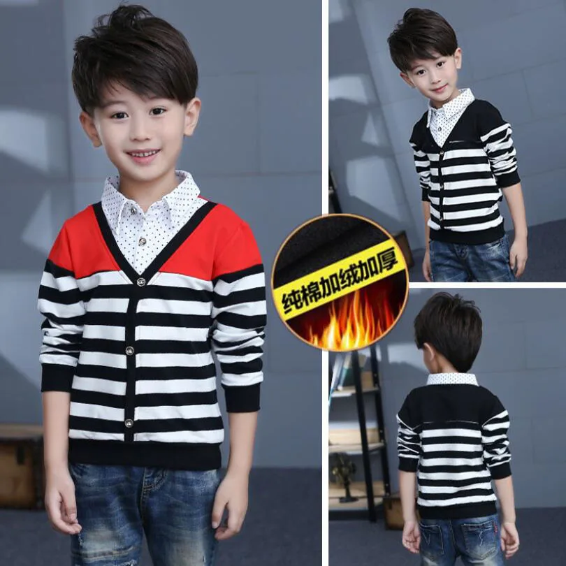 Теплая куртка для маленьких мальчиков бархатная футболка из 2 предметов Детская