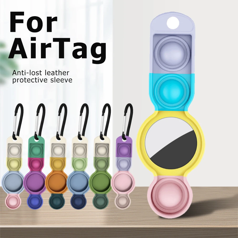

AirTag Creative Protective Sleeve Silicone Protective Sleeve Keychain Tracker Press Bubble Decompression For apple Airtags