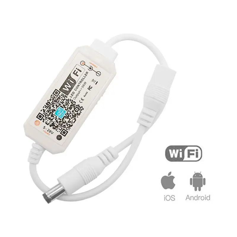 Один Цвет светодиодный контроллер DC 5V 28V удаленный Wi Fi одной для 2835 5050 5630 5730 полосы