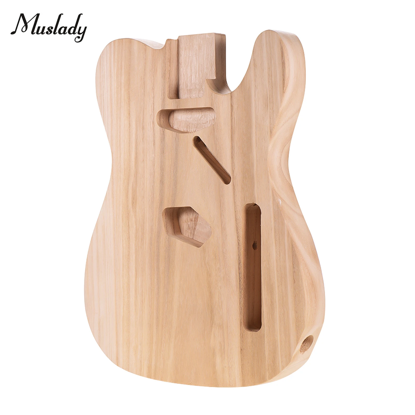 Muslady TL-T02 Unfinished Electric Guitar Body Sycamore Wood Blank Guitar Barrel for TELE Style Electric Guitars DIY Parts