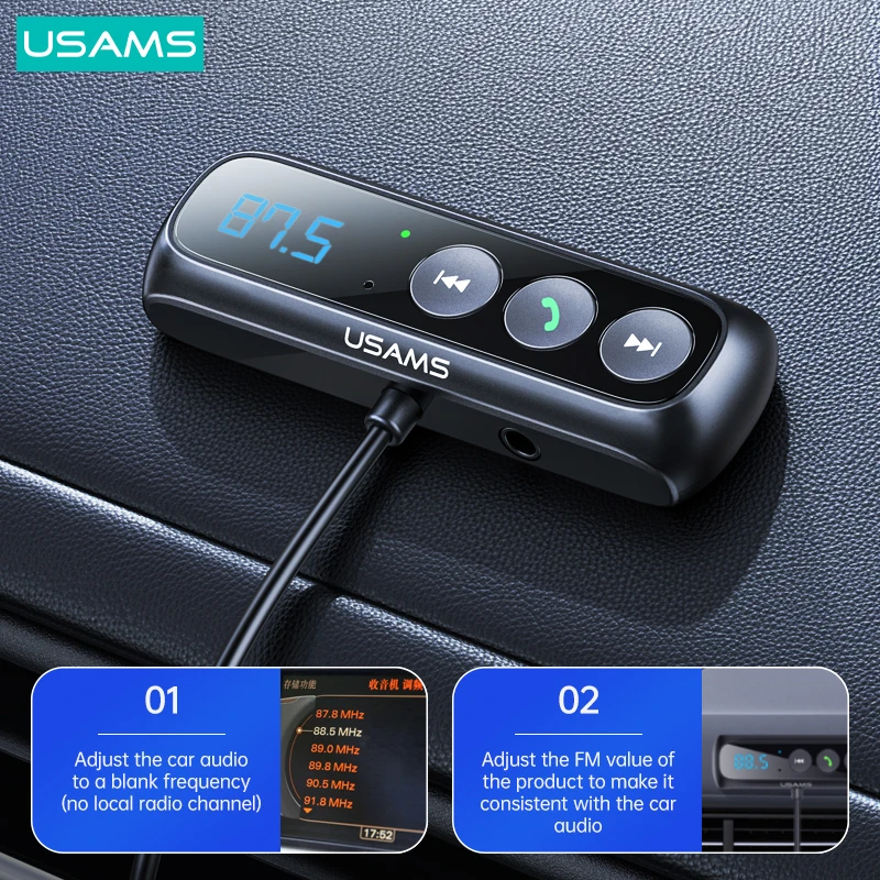 Автомобильный FM-трансмиттер USAMS Bluetooth 5 0 В | Электроника