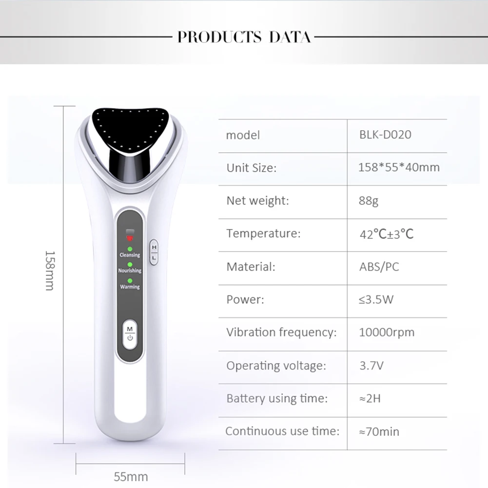 

3-Mode Face Beauty Massager Self-Heating Vibrating Facial Beauty Instrument Skin Care Tools Face Cleaning Lifting Beauty machine