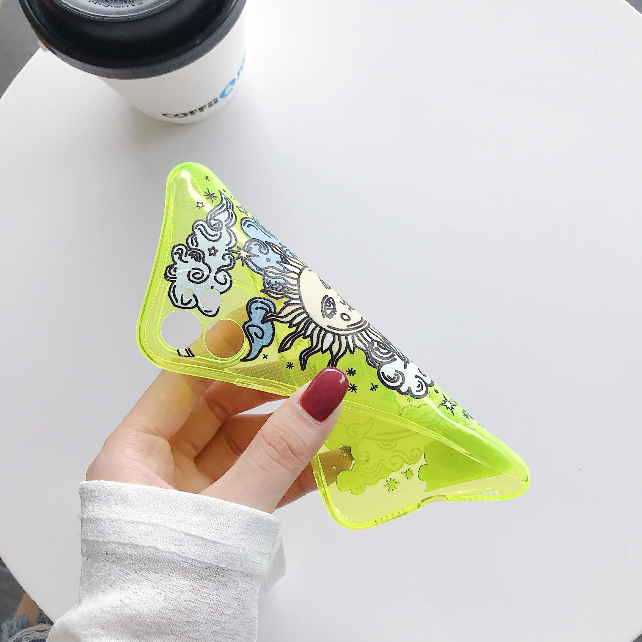 Чехол для телефона Kowkaka с флуоресцентным покрытием лица от солнца iPhone 11 Pro X XR XS 7 8