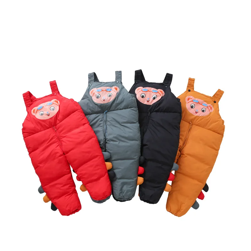 OLEKID/2021 зимние детские комбинезоны с героями мультфильмов хлопковые брюки на пуху