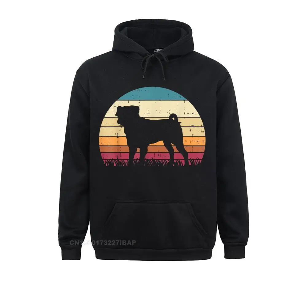 

Pug Silhouette Sunset Retro Animal Pet Dog Lover Owner Gift Sweatshirts For Male Slim Fit Hoodies 2021 Sportswears Customized