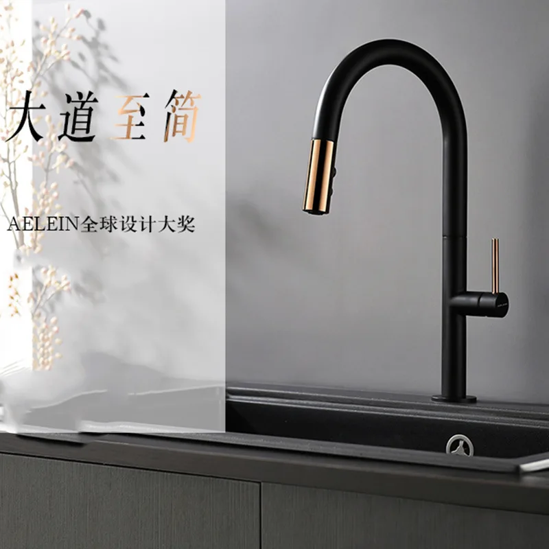 Перекрестный черный медный Гальванизированный кран для кухни раковина