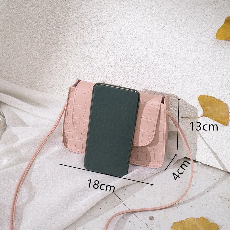 Маленькие однотонные сумки через плечо из искусственной кожи с крокодиловым