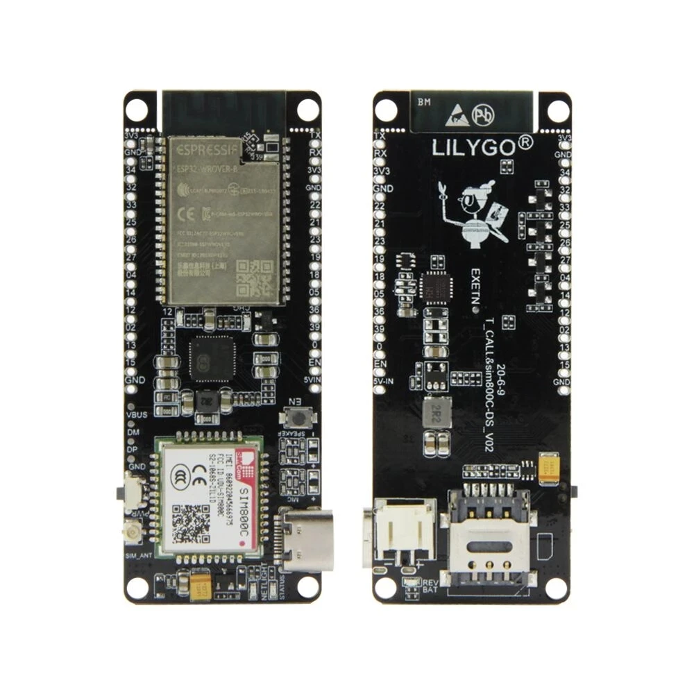 

LILYGO® TTGO T-Call&SIM800C ESP32 WIFI Bluetooth Nano Card Slot SIM800C Module Development Board Hardware