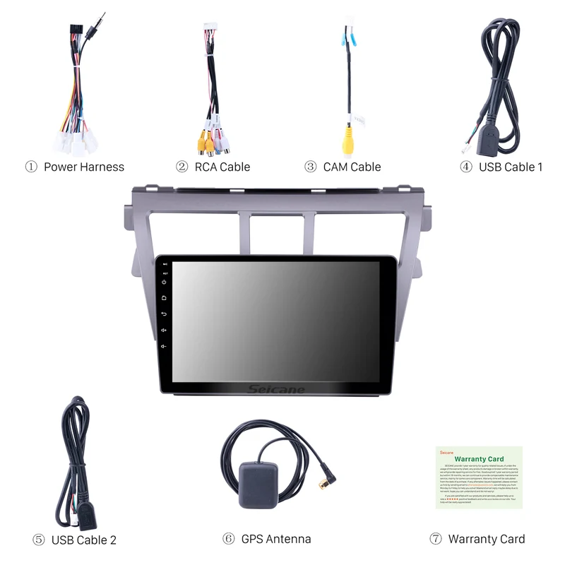 Seicane Android 10 0 2 + 32 ГБ Автомобильный GPS навигатор 9 дюймов радио для 2007 2012 Toyota VIOS