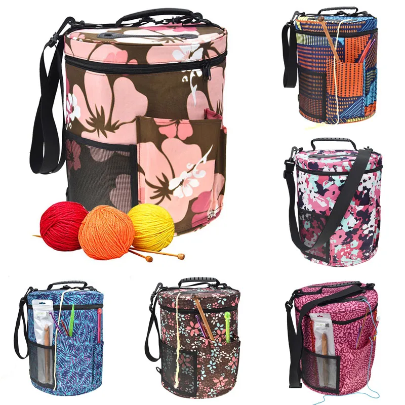 

1 Pcs DIY Sewing Kit Bags Portable Yarn Storage Bag Cylinder Woolen Crochet Hooks Thread Home DIY Apparel Needlework Storage