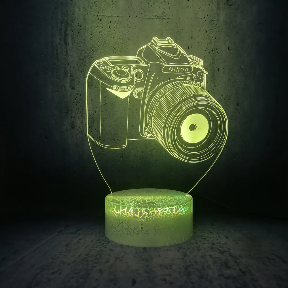 Светодиодный светильник Nikon camera, светильник ing, креативный 3D светодиодный USB светильник, ночник, подарки для подростков, декор для комнаты, настольная лампа, подарок для фотографов