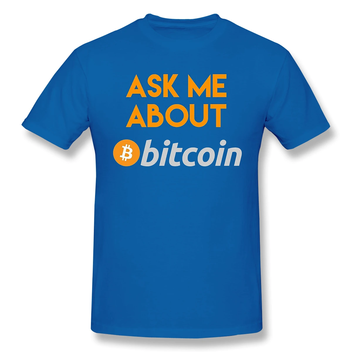 

Men Bitcoin Black T-Shirt Ask Me Pure Cotton Tees Harajuku TShirt