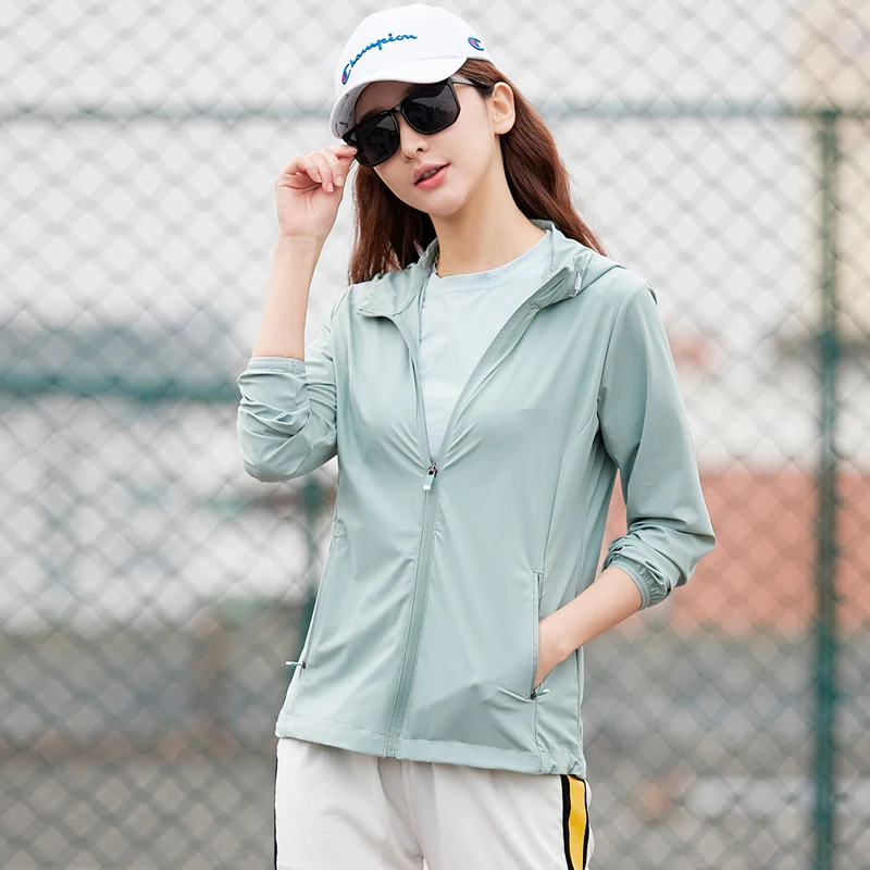

2021 Summer New All-match Sunscreen Clothing Female Ice Silk Breathable Casual Breathable Light and Comfortable Skin Windbreaker
