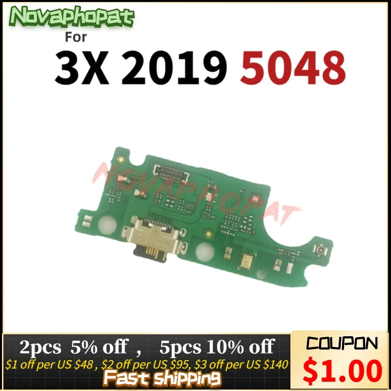 

Novaphopat для Alcatel 3X 2019 5048 OT5048 USB док-станция зарядное устройство разъем с микрофоном гибкий кабель плата