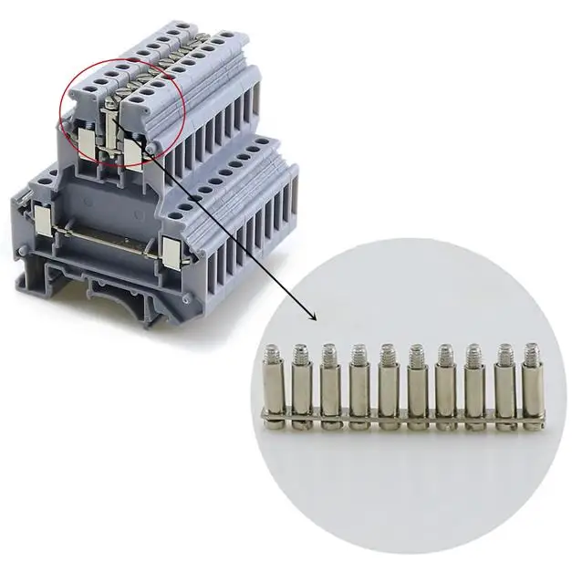UKK3 Connection bar 10 шт./UKK3 din-рейка двухуровневый клеммный блок 500 В 25A 28-12AWG для проводов подключения+ 10 бит разъем мост FBI 10-5 - Цвет: UKK3 Connection bar