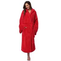 sale women warm long robe bandage kimono bathrobe thicken coral bath thermal nightgowns negligee winter female loungewear d30