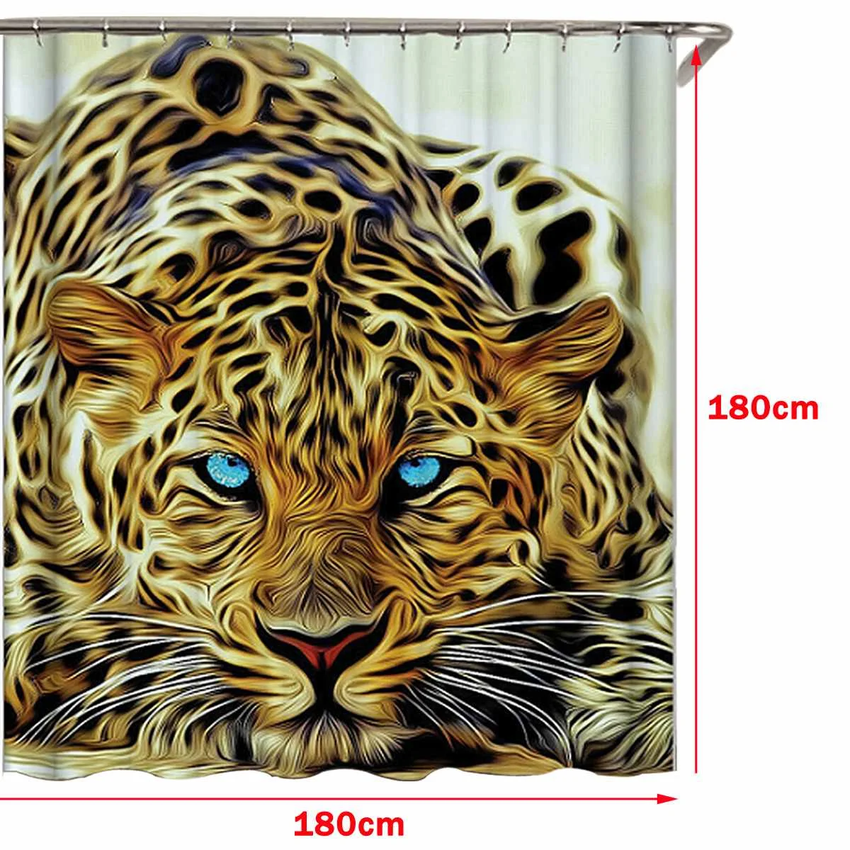 Водонепроницаемая шторка для душа из полиэстера с леопардовым принтом основа +