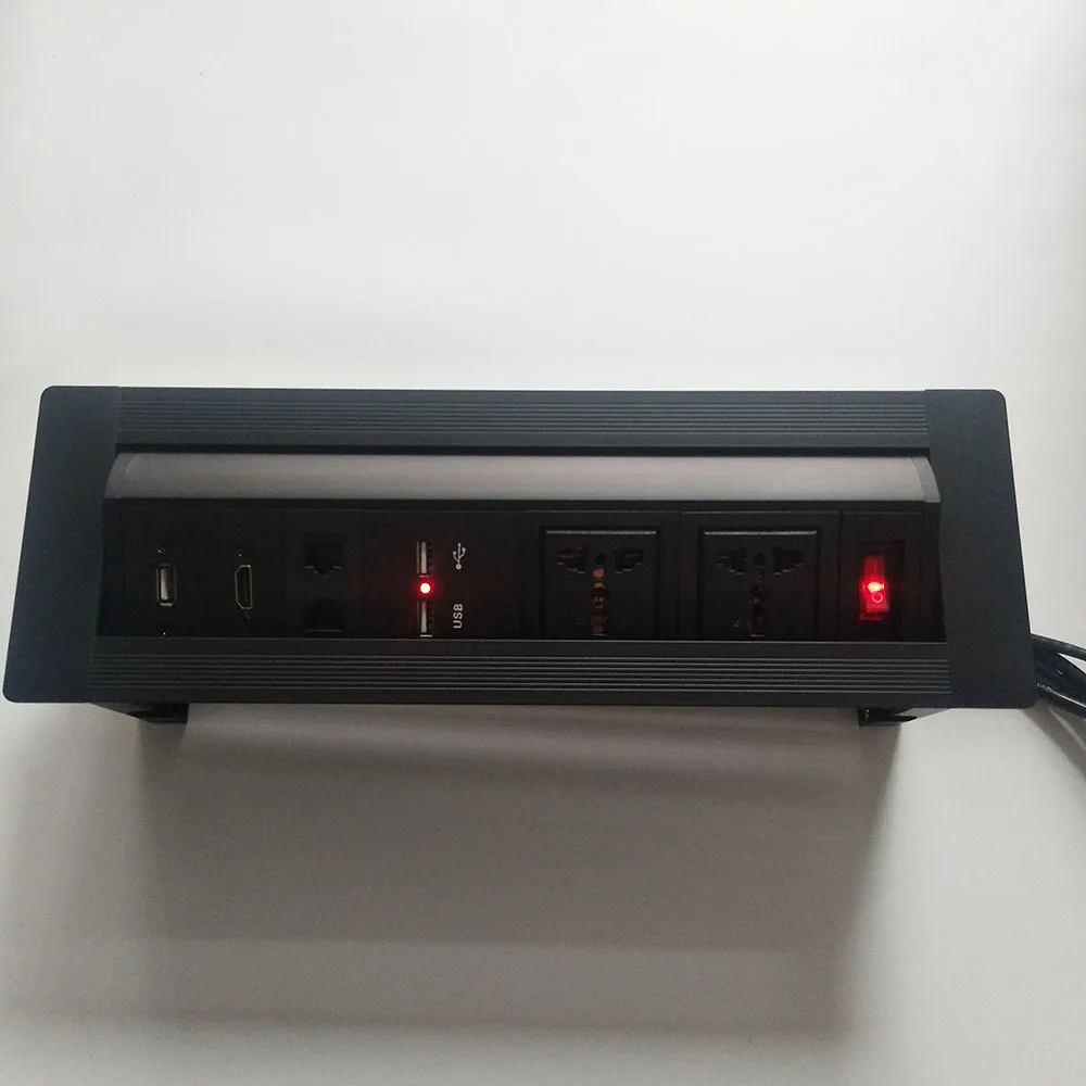 Настольная розетка/панель из алюминиевого сплава/розетка для офисной