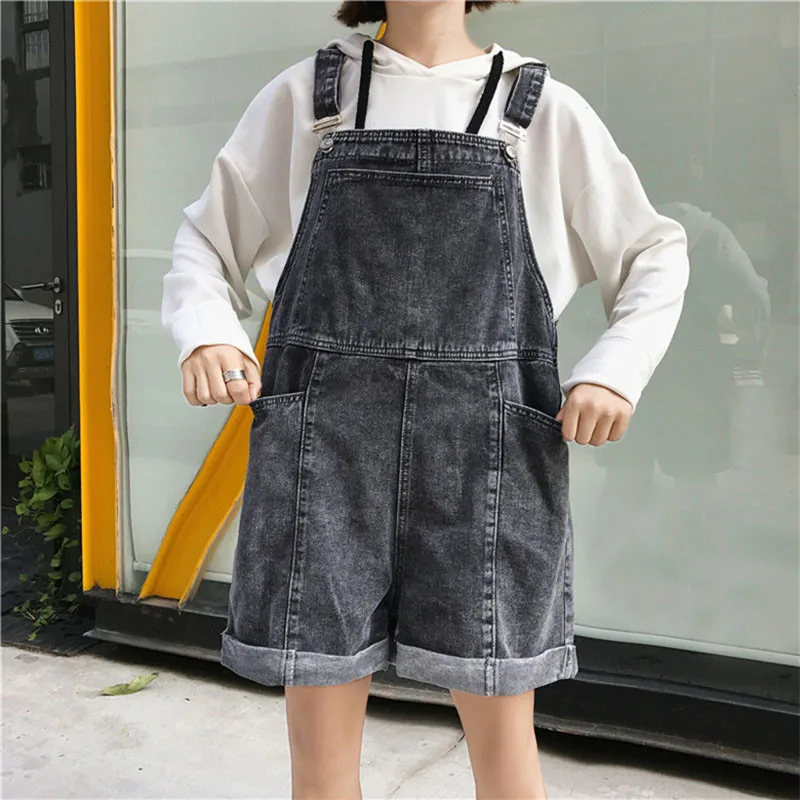 

Pants B65 Section Pants 4XL strap Thin Women's Jeans Summer Leg Size Denim Female Women's Shorts Wide Large Jumpsuit Siamese Lar