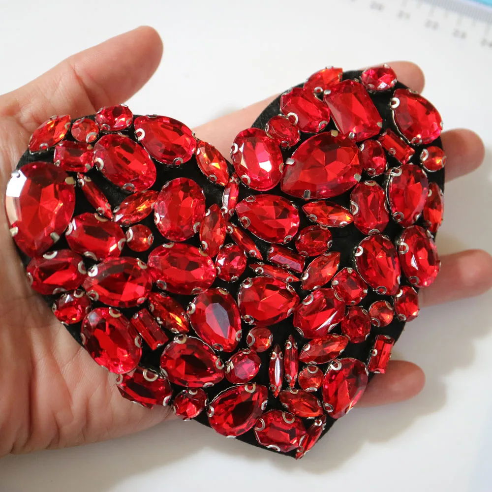 3D патчи Ручной Работы Стразы с блестками для одежды красным сердцем Сделай Сам