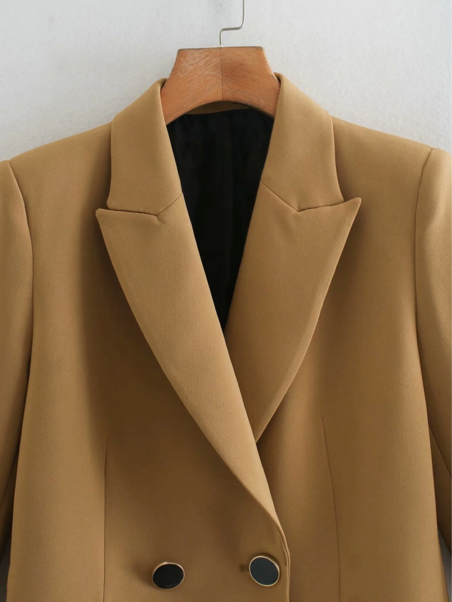 

Women Solid Long Blazer Coat Vintage Double Breasted Long Sleeve 2020 Fashion Female Outerwear Chic Tops 2W159