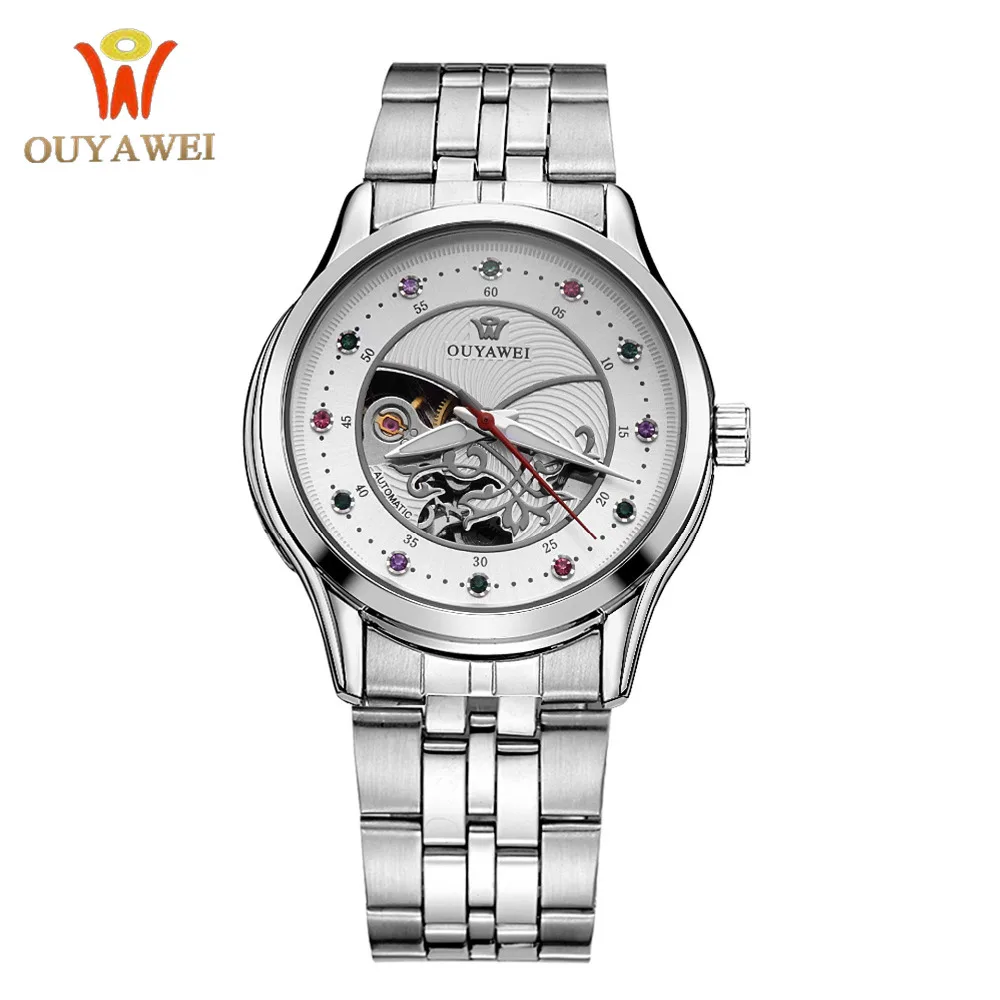 Роскошные женские механические часы OUYAWEI дизайнерские скелетоны роскошные