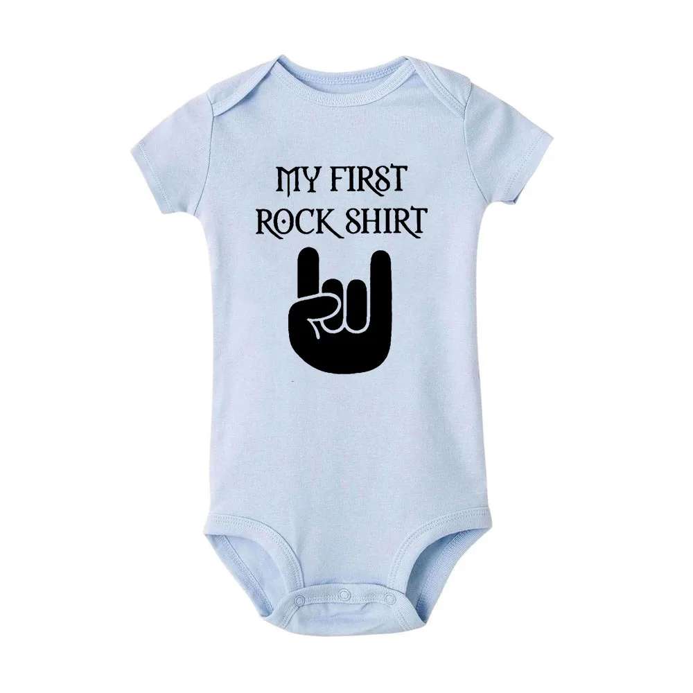 Одежда для маленьких мальчиков и девочек рубашка My First Rock боди новорожденных