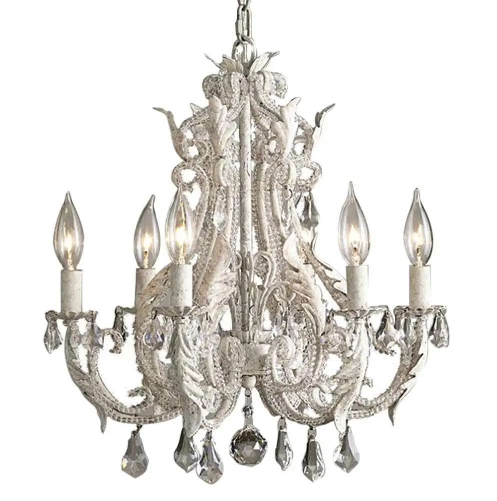 Ретро люстры с белыми кристаллами винтажные Хрустальные подвесные светильники