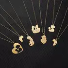 Ожерелье из нержавеющей стали для женщин на день матери и ребенка цепочка золотого цвета кулон для семьи ювелирные изделия для пар Модный подарок ошейник