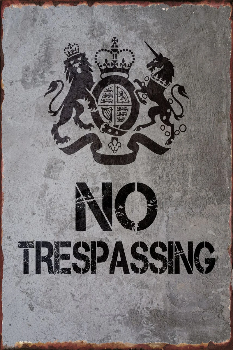 

NO TRESPASSING LONDON Tin Plates Wall Decor Room Decoration Retro Vintage Metal Sign Tin Sign For Cafe Pub Home Club Man Cave
