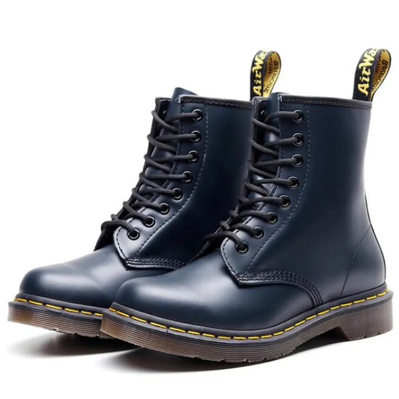 

High-top riding boots female British style couple short boots women 100% Cowhide leather boots large size shoes woman boots 48