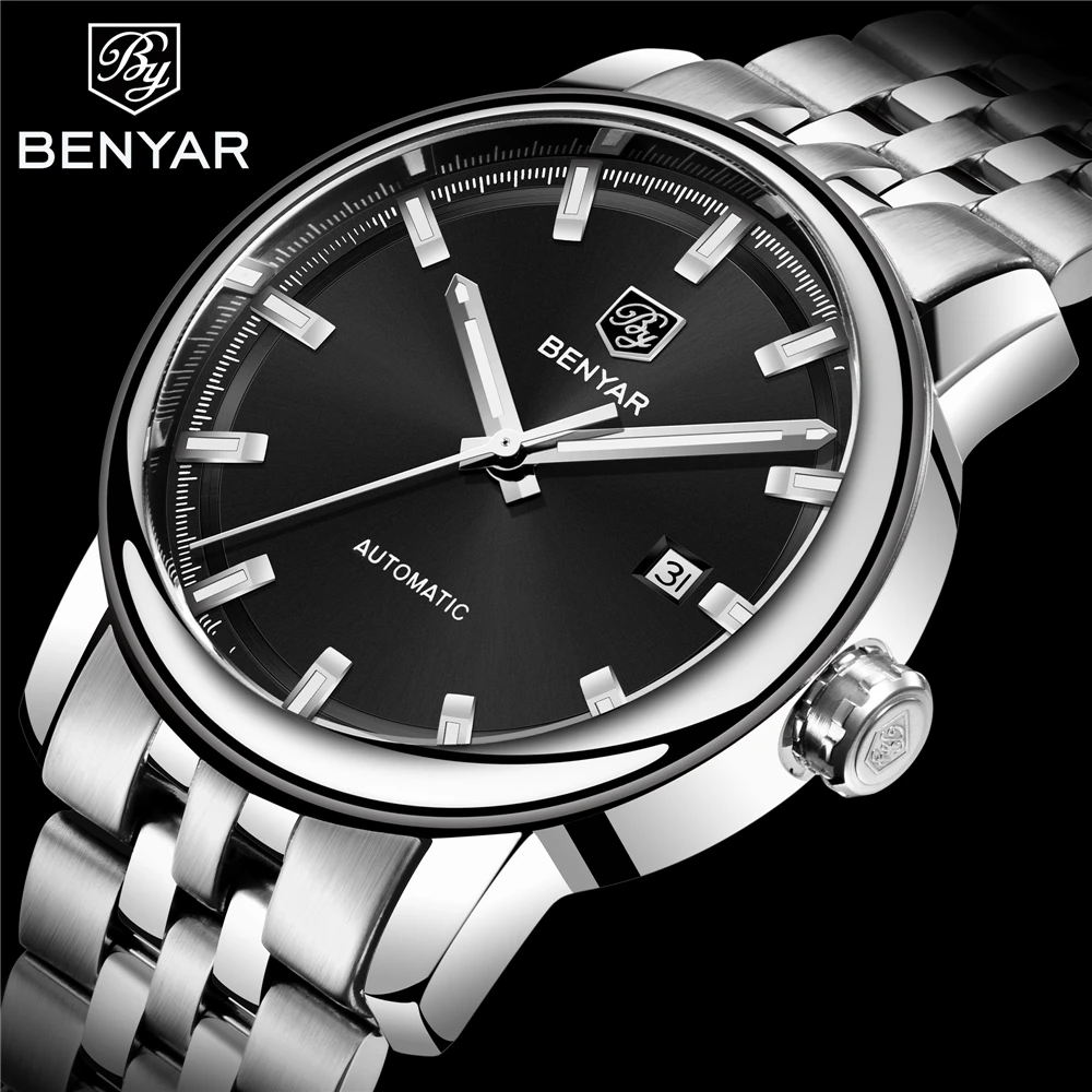 

Часы мужские BENYAR, спортивные, механические, водонепроницаемые, 30 м