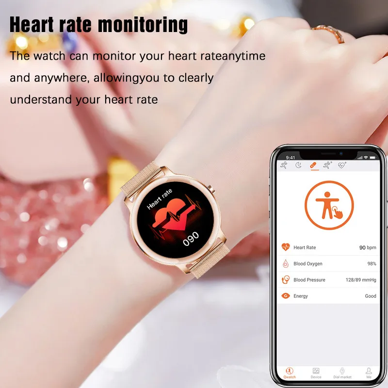 

2021 New Woman Smart Watch Women Physiological Heart Rate Blood Pressure Monitoring For Android IOS Waterproof Ladies Smartwatch