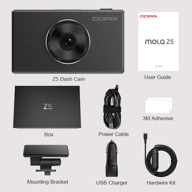 Add IPS Kits Автомобильный видеорегистратор Xiaomi Mijia DDPai mola Z5 DVR 1600P UHD F1.8 HiSilicon 24H монитор парковки 3 дюйма ips сенсорный экран приложение wifi - Название цвета: Add IPS Kits