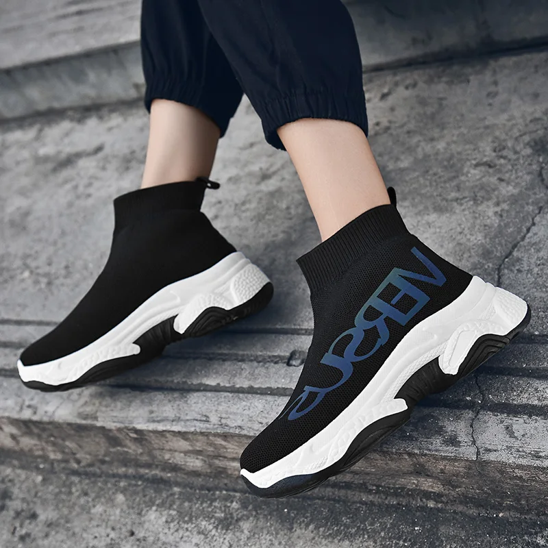 NIKEZI/женские зимние теплые ботинки с Плюшевым Мехом высокие носки без шнуровки