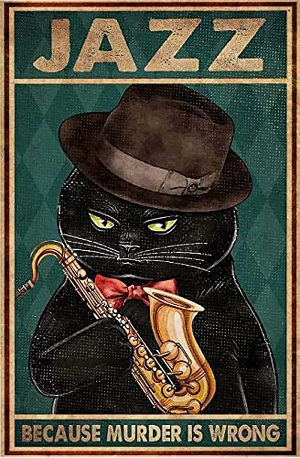 

Металлическая вывеска Jazz Cat