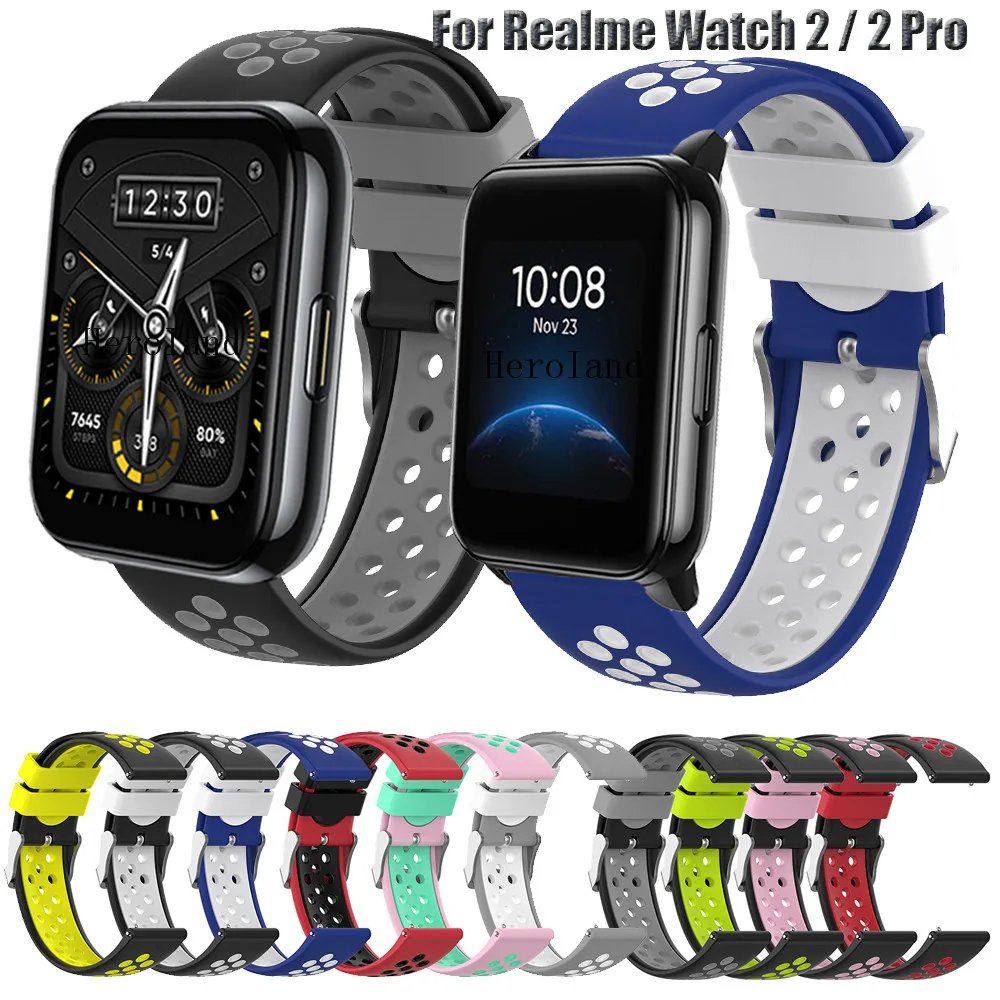 

Band For Realme Watch 2 Pro / Realme Watch S Watchstrap Silicone Wristband For Ticwatch Pro 3 E2 S2 Wrist Strap Bracelet Belt