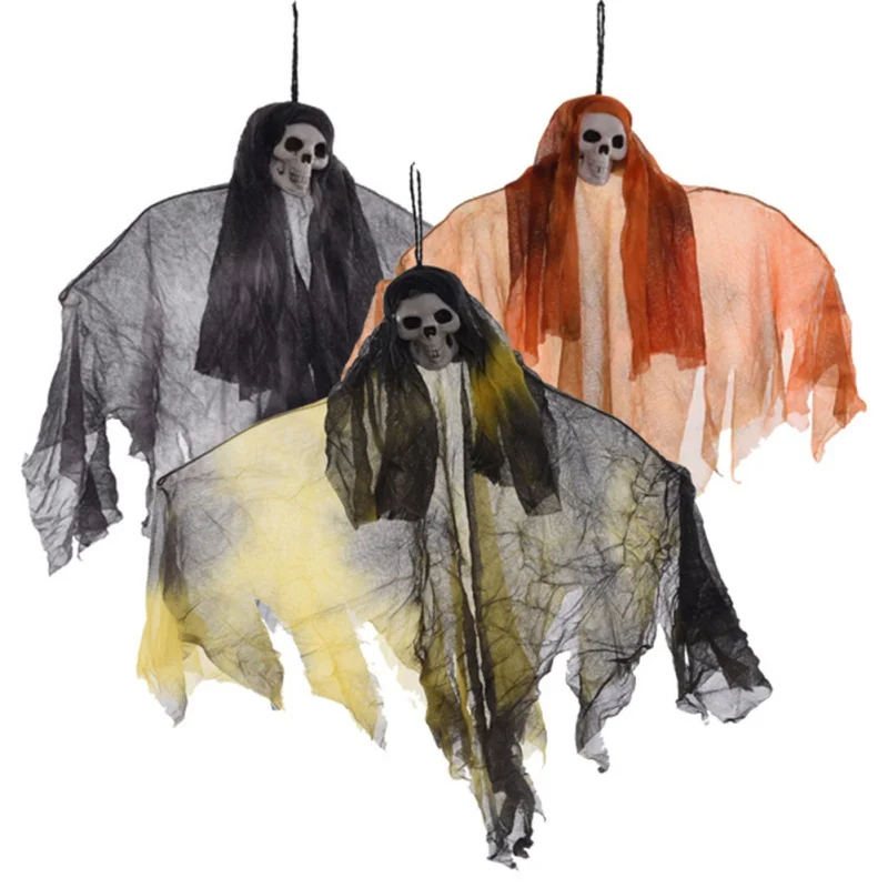 Хэллоуин висящий призрак со звуком и красным светом реквизит Праздничное