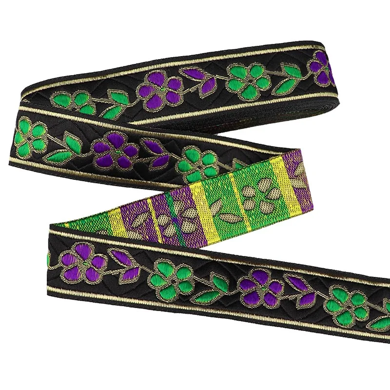 7 ярдов 3 см вышитая жаккардовая лента с узором листьев кружевная отделка для