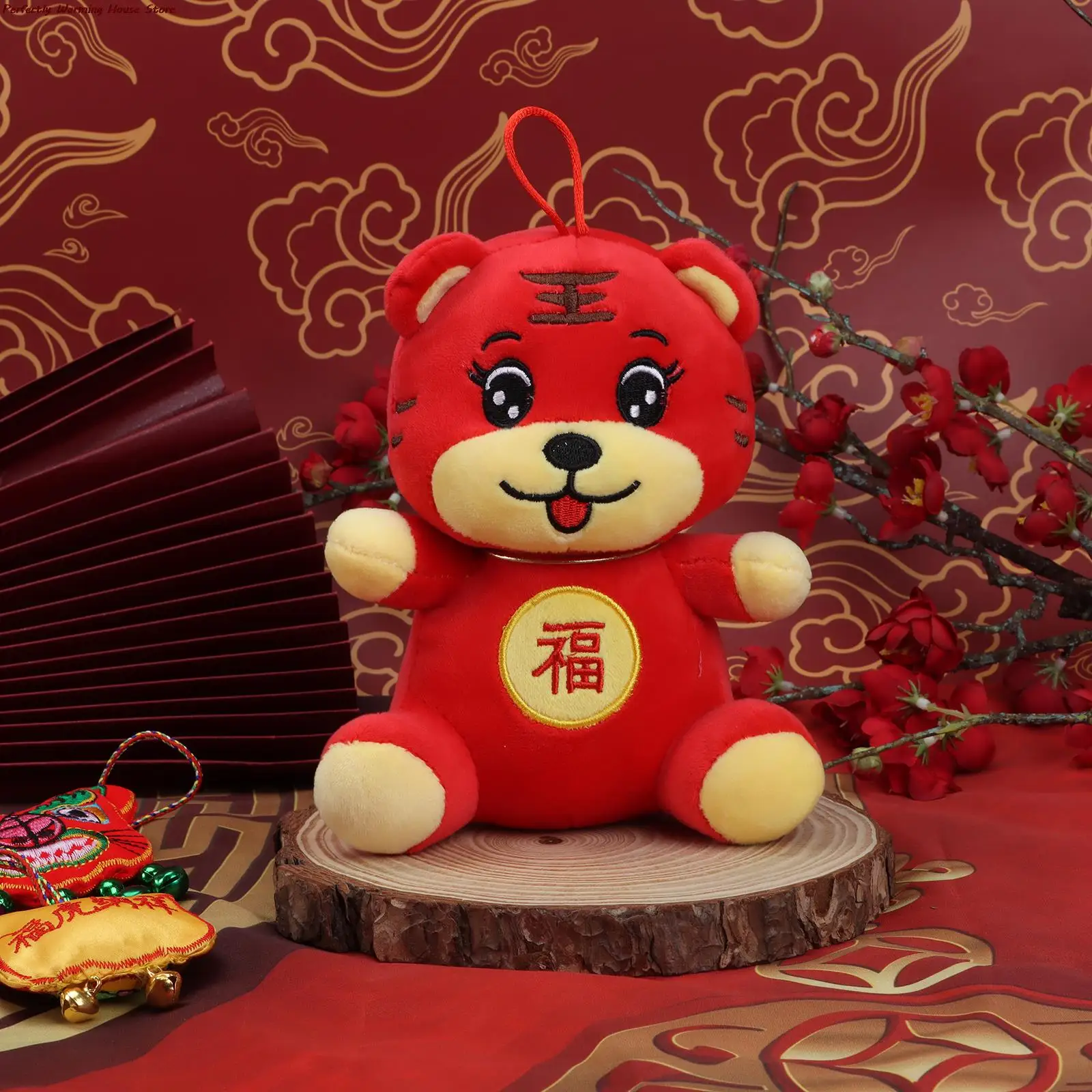 

2022 Chinese New Year Tiger Mascot Doll, Chinese Zodiac Tiger Plush Toy 1PC