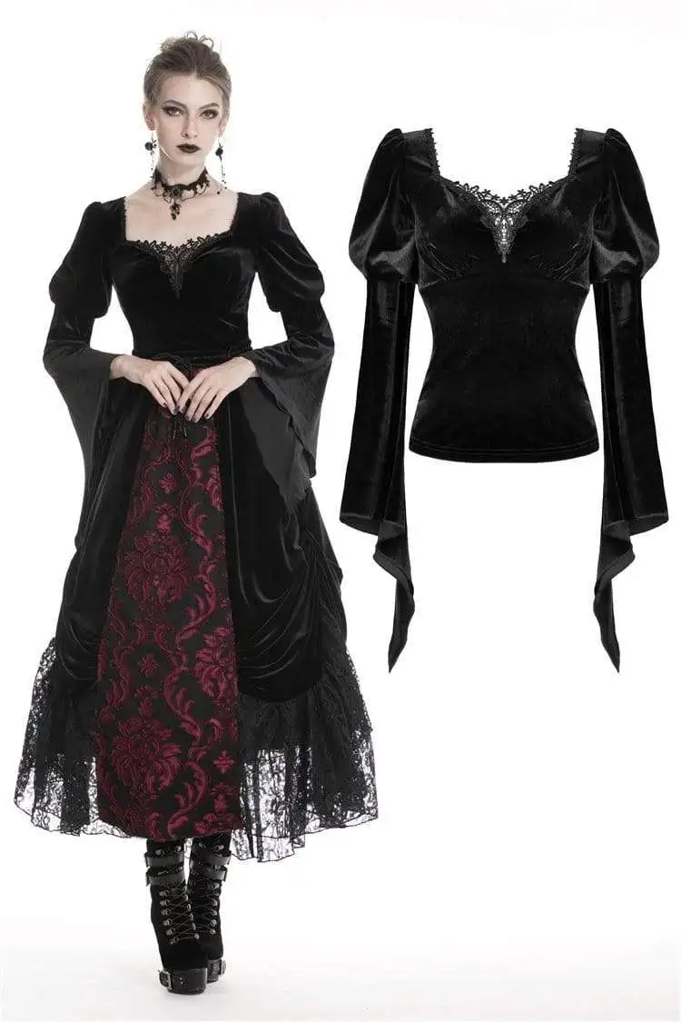 Darkinlove женские готические теплые бархатные футболки с открытыми плечами